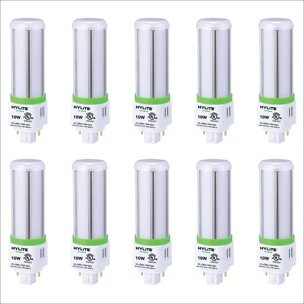 Hylite LED Omni Repl Lamp for 18W/26W/32W CFL, 10W, 750 Lumens, 4000K, G24 HL-OBA-10W-G24-40K